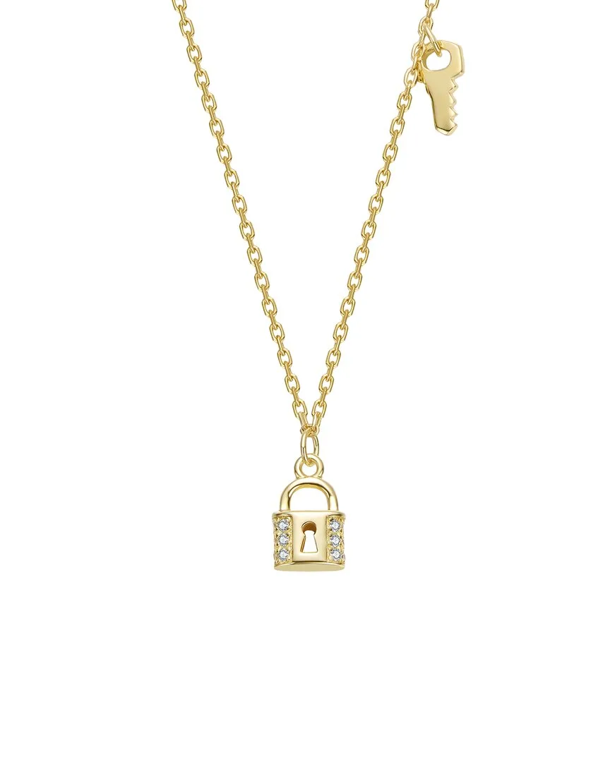 14K-Plated Cz Lock Necklace by Gigigirl
