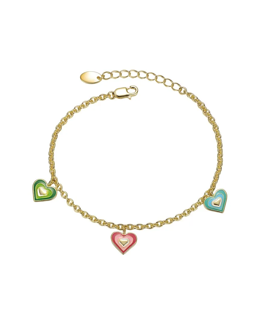 14K-Plated Sterling Silver Heart Bracelet