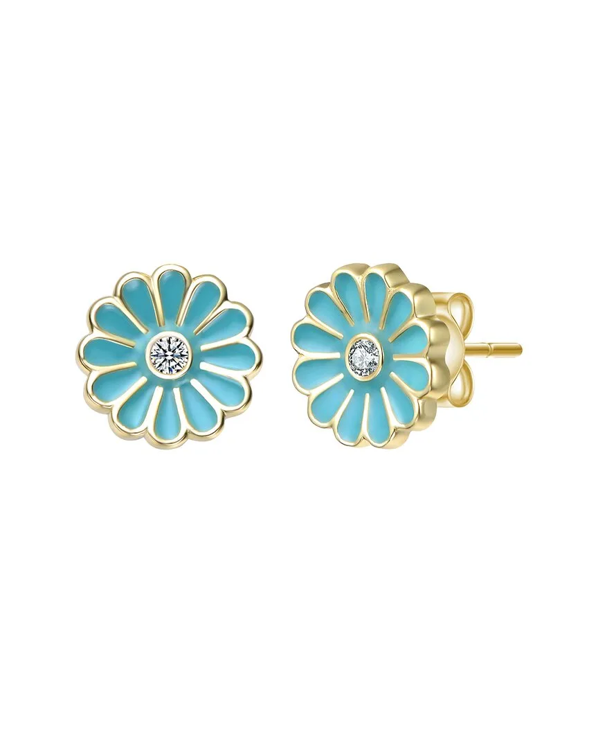 14K-Plated Cz Flower Earrings by Gigigirl