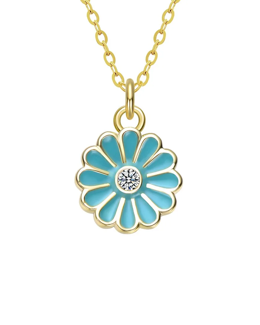 14K-Plated Sterling Silver Cz Daisy Pendant by Gigigirl