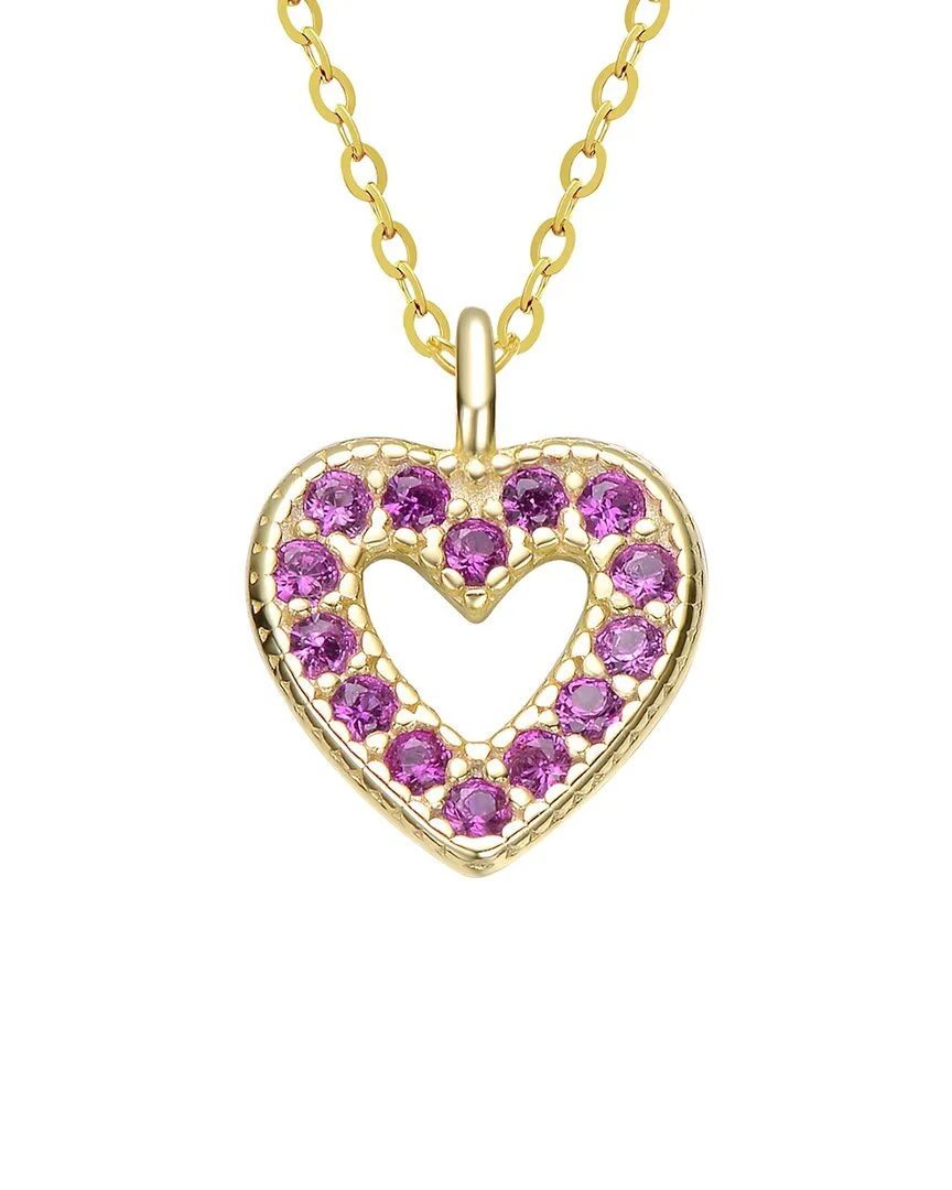 14K-Plated Sterling Silver Cz Pave Heart Pendant by Gigigirl