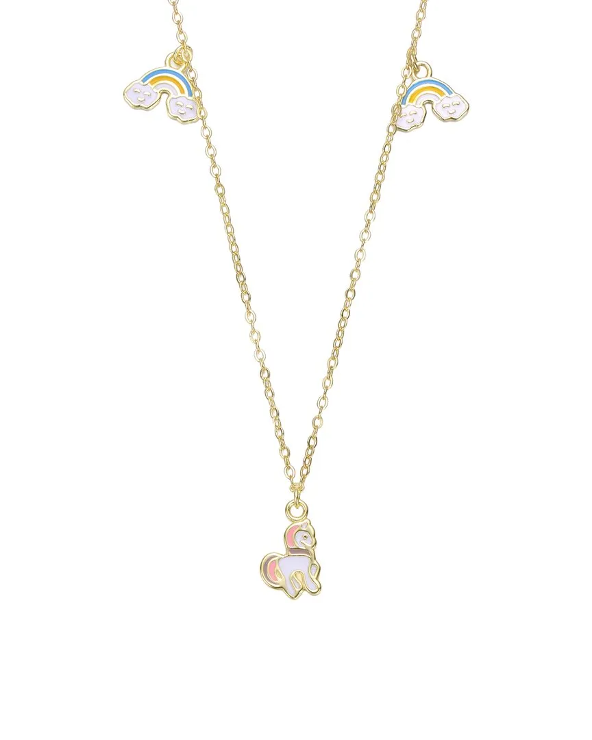 14K-Plated Sterling Silver Rainbow & Unicorn Necklace by Gigigirl