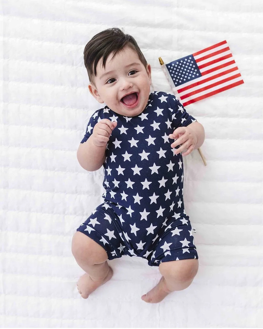 Navy Star Shortie Romper by Bums & Roses