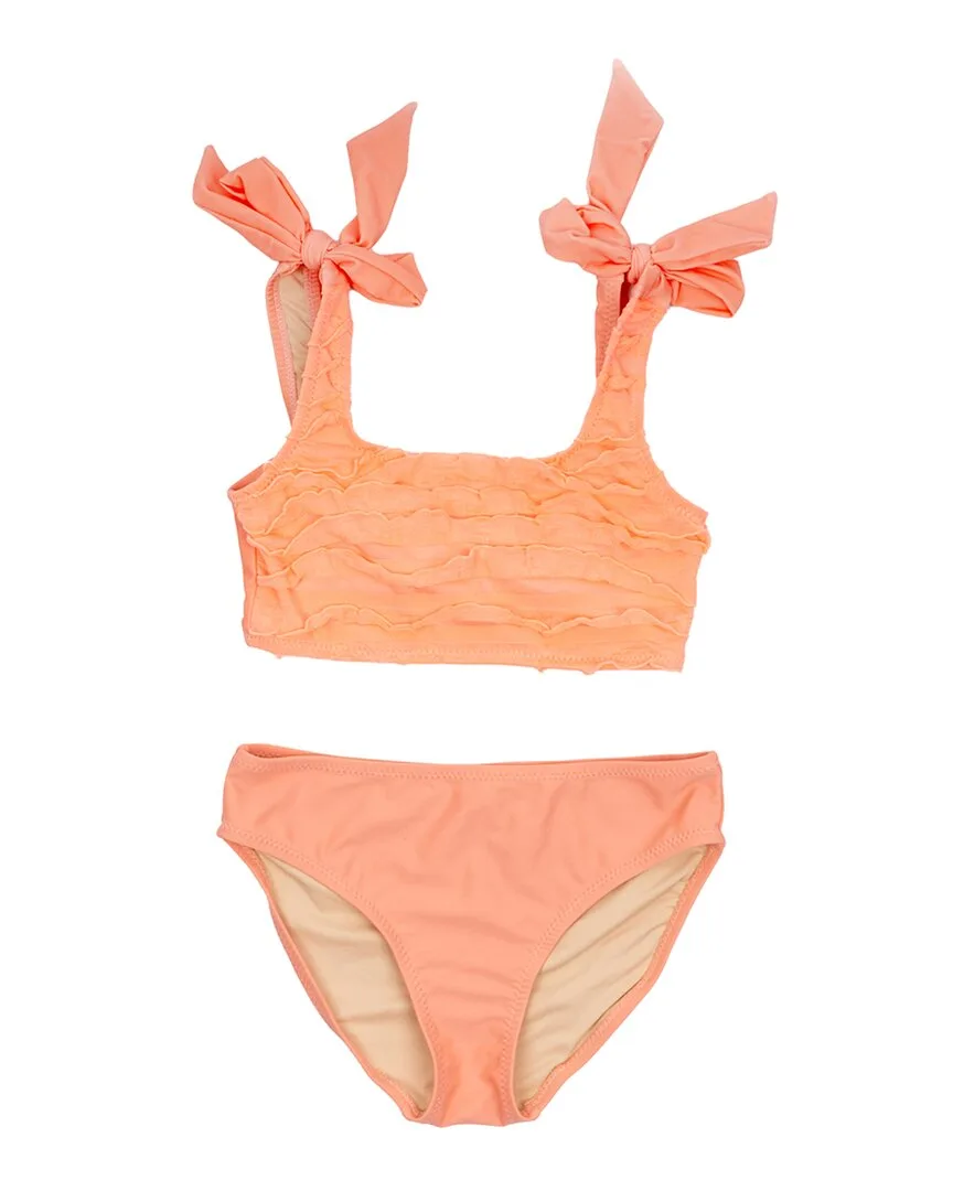 Neon Ruffle Front Two Piece Swimsuit by Shade Critters