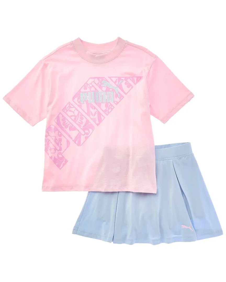 2Pc T-Shirt & Skort Set