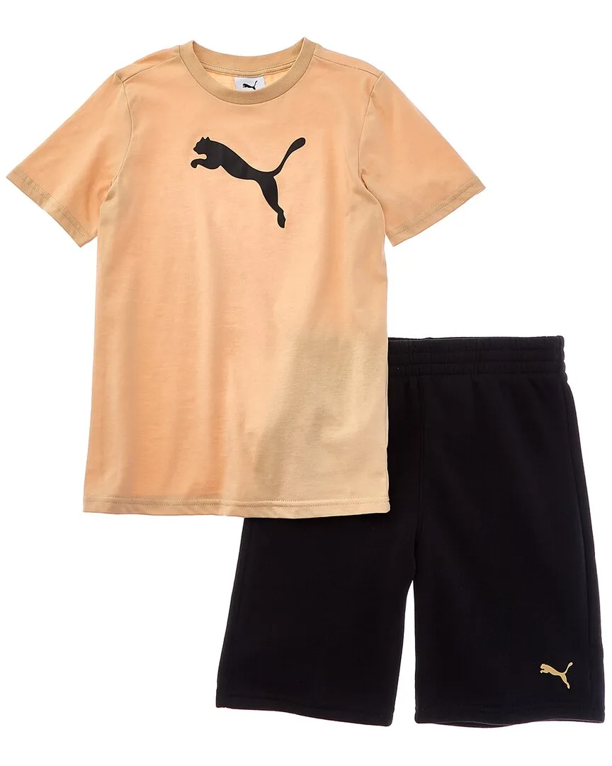 2Pc Jersey T-Shirt & Fleece Short Set by PUMA