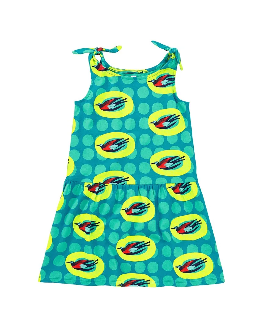 Tie Shoulder Drop Hem Dress by Tea Collection