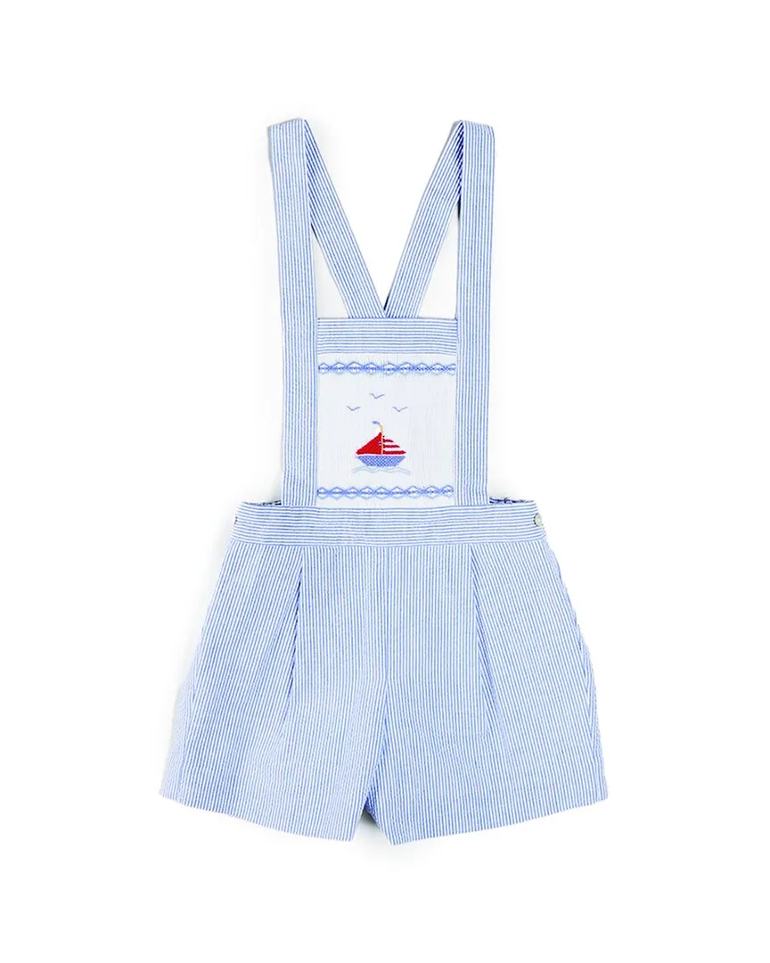 Nautical Striped Boat Embroidery Short by Pepa London