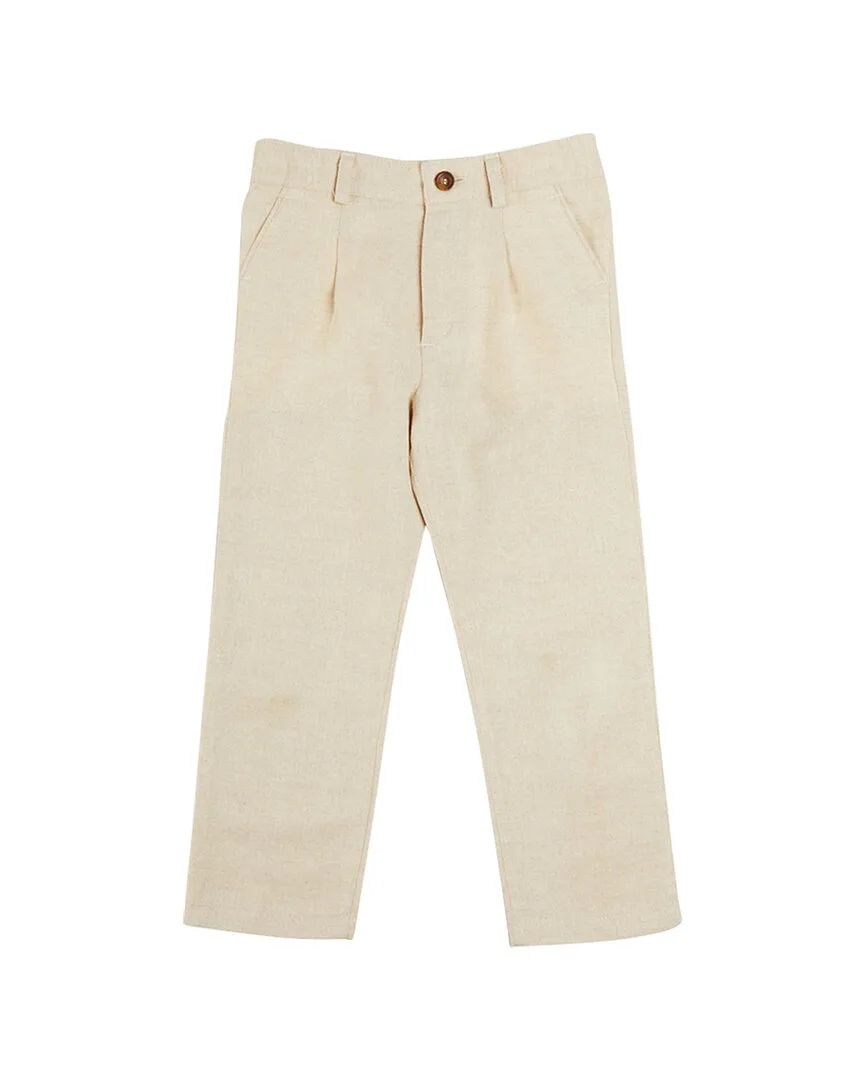 Plain Light Linen Trousers by Pepa London