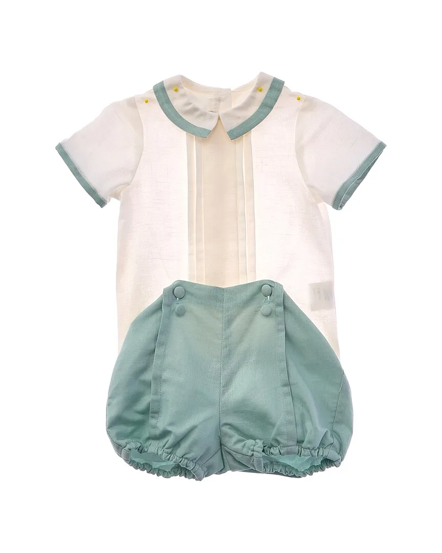Celebration Teal Linen-Blend Bloomers by Pepa London
