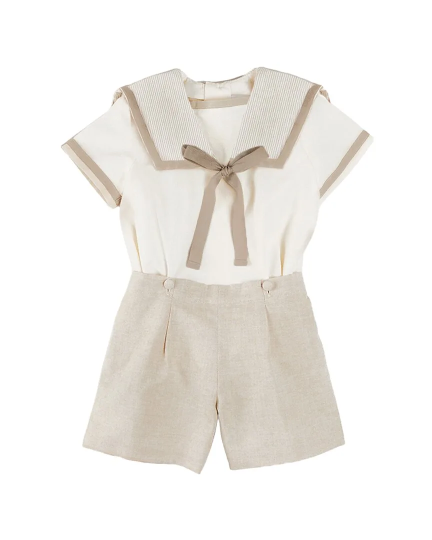 Waterford Stripe Mariner Collar Top by Pepa London