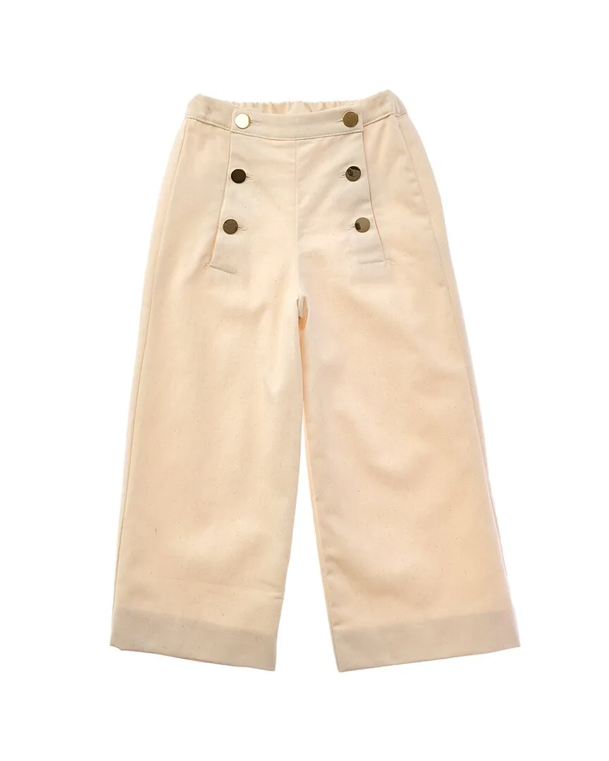 Wide Leg Front Button Trouser by Pepa London