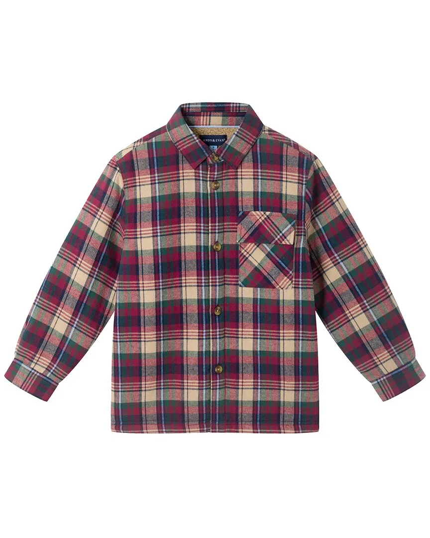 Plaid Sherpa-Lined Flannel Button-Down by Andy & Evan