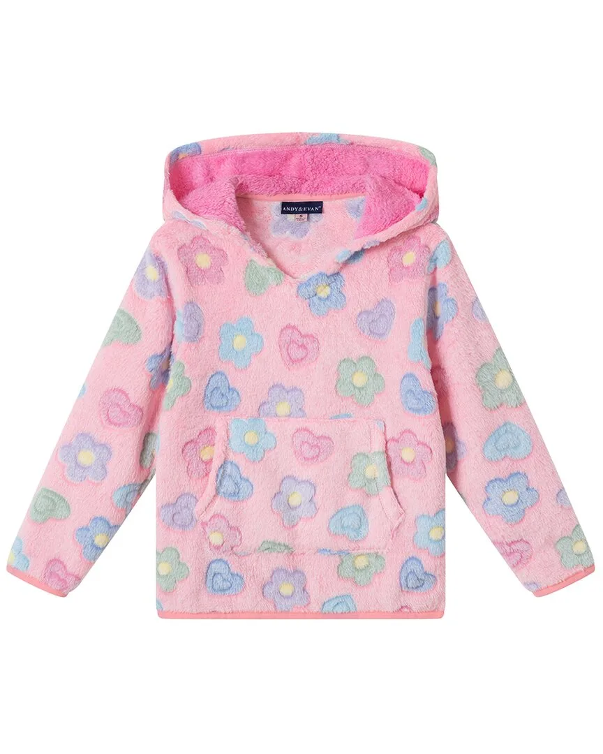 Flower & Heart Plush Hoodie by Andy & Evan