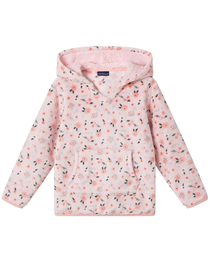 Floral Plush Hoodie by Andy & Evan