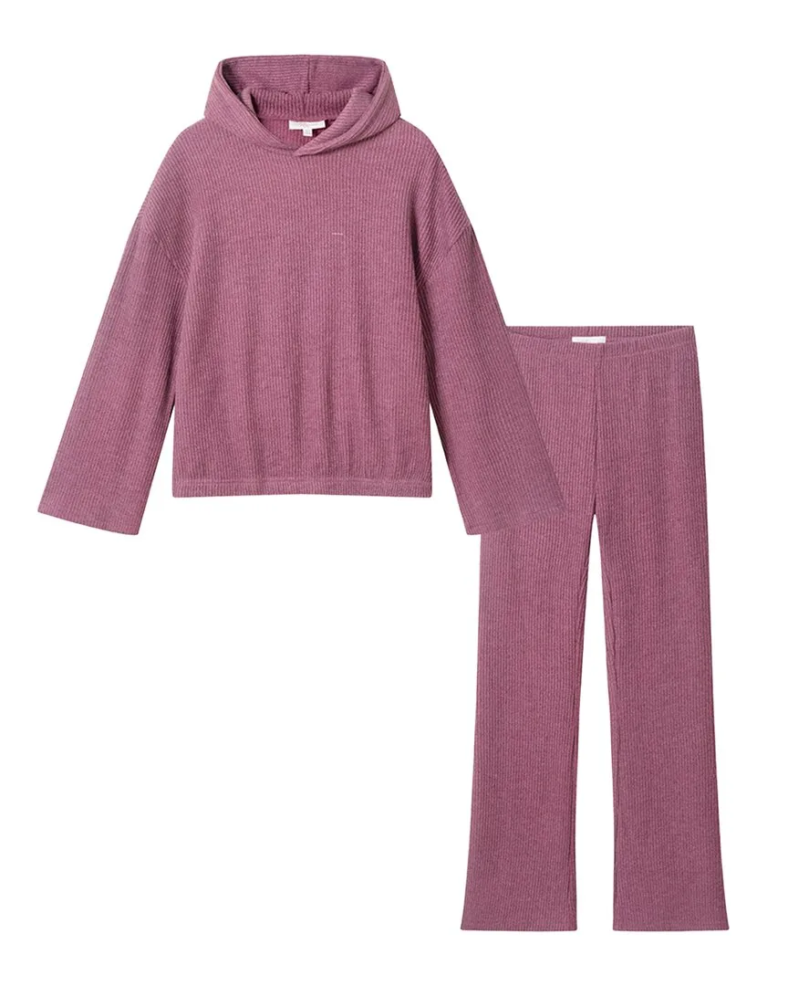 Rib Knit Hoodie & Bootcut Pant Set by Andy & Evan