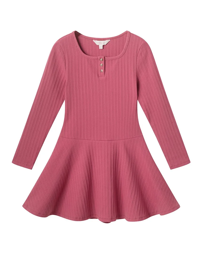 Rib Knit Henley Dress by Andy & Evan