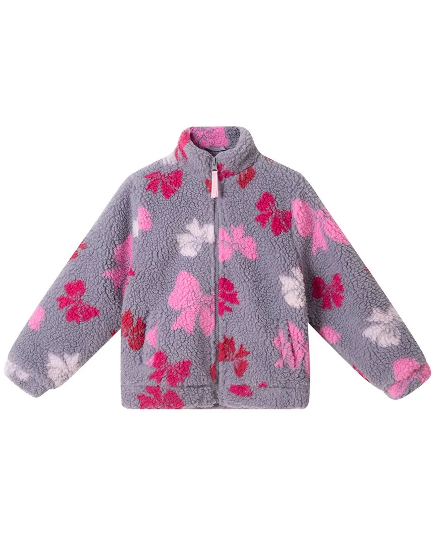 Bow Printed Sherpa Jacket by Andy & Evan