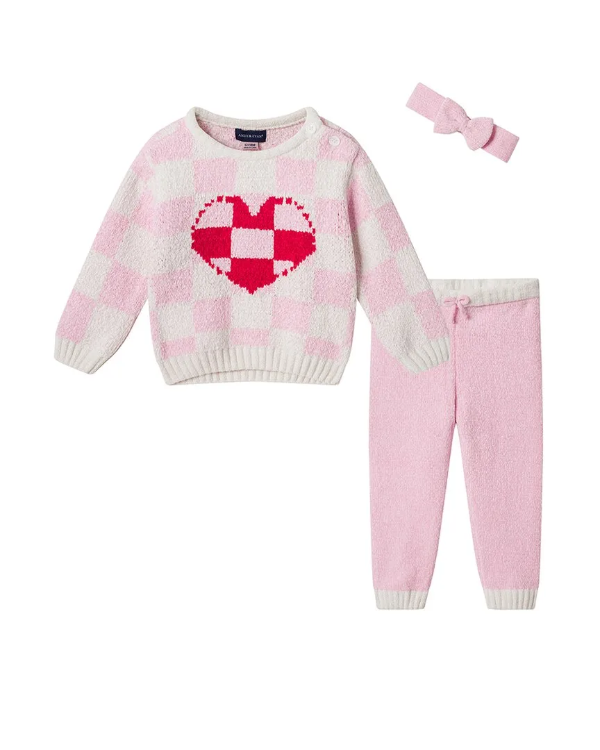 Heart Checker Sweater & Pant Set by Andy & Evan