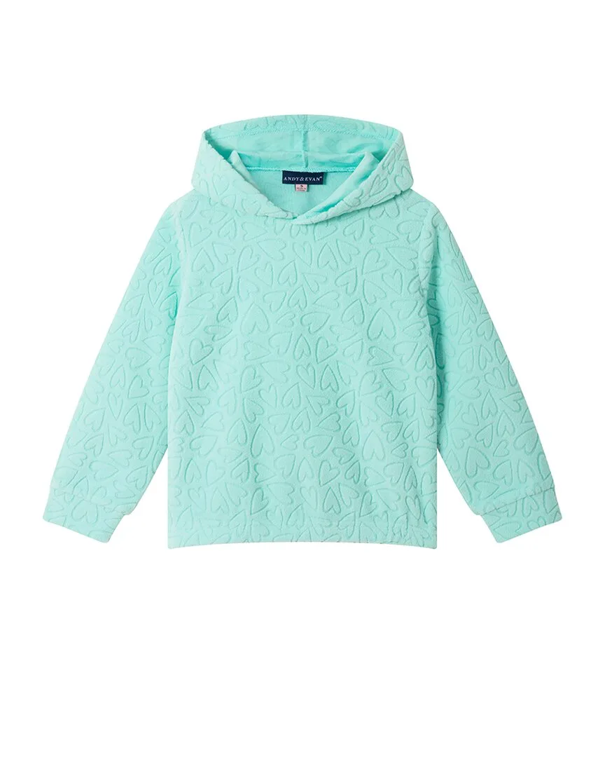 Heart Burnout Plush Hoodie by Andy & Evan