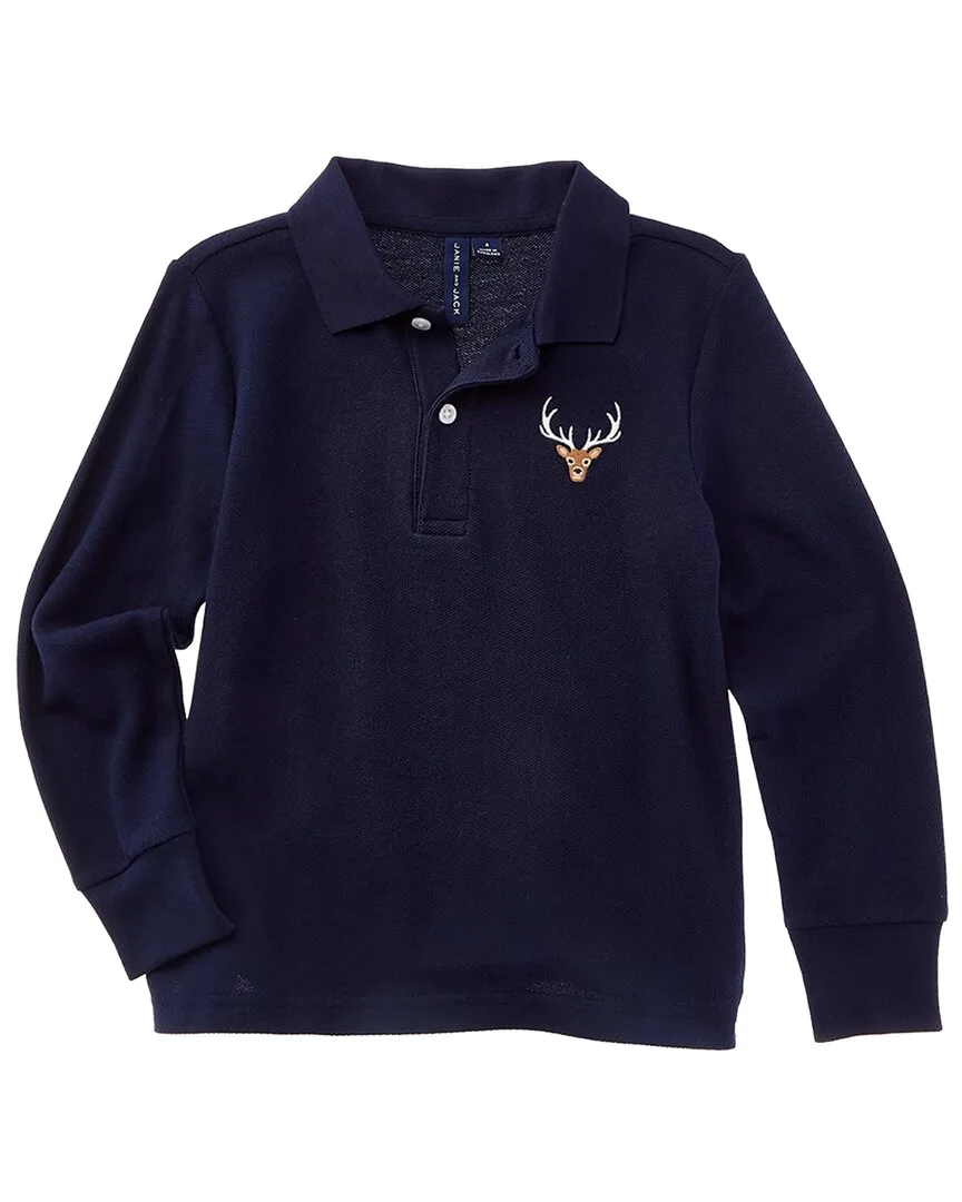 Embroidered Deer Pique Polo Shirt by Janie and Jack