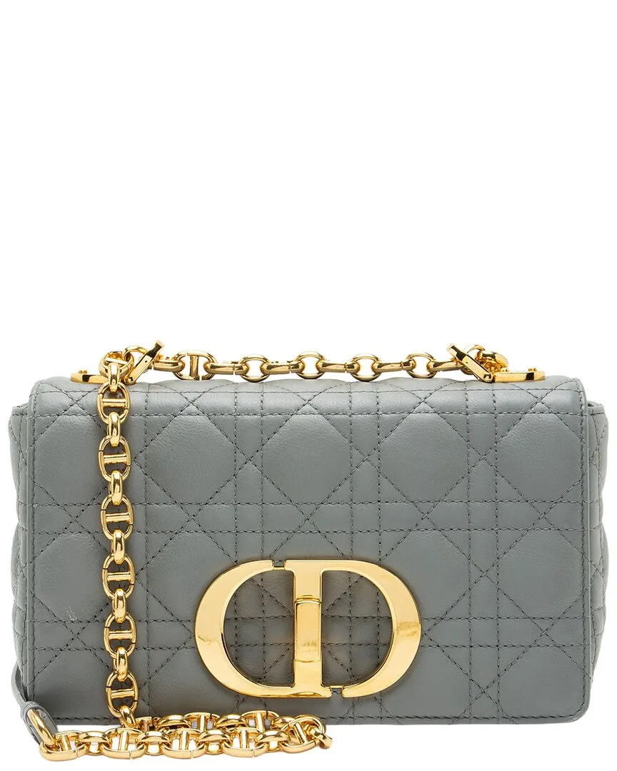 Grey Calfskin Caro Small Shoulder Bag (authentic Pre-Loved)