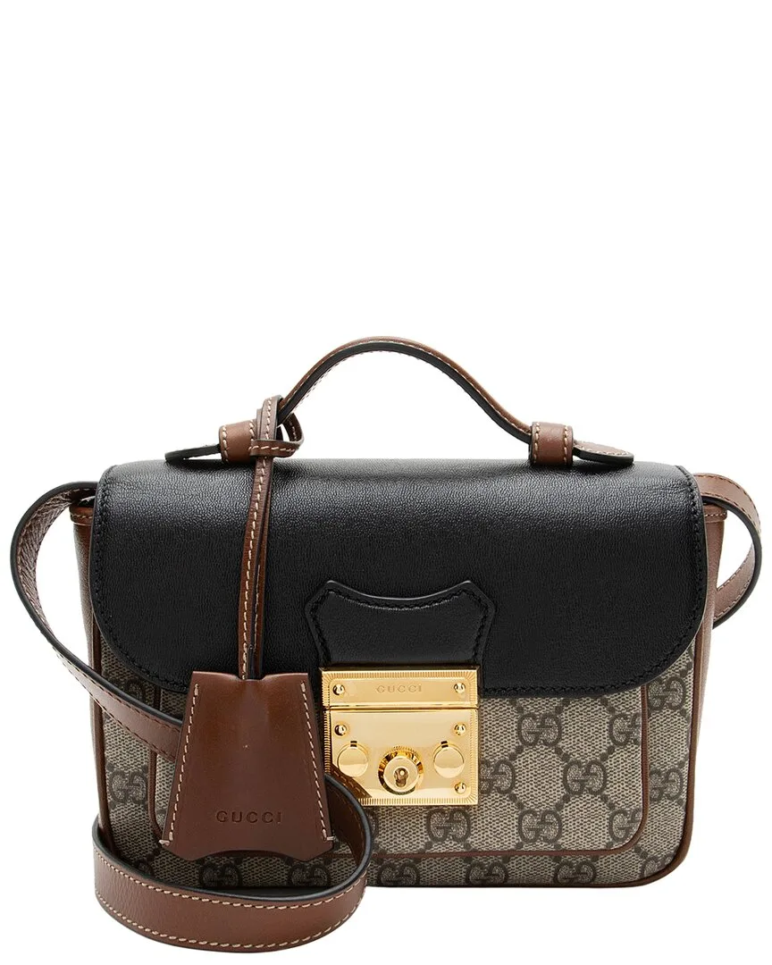 Beige, Black, Brown Matelass Leather Padlock Mini Crossbody (authentic Pre-Loved) by Gucci