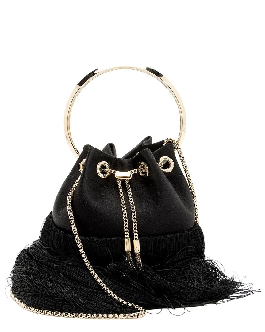 Black Satin Bon Bon Bucket Bag (authentic Pre-Loved) by Jimmy Choo
