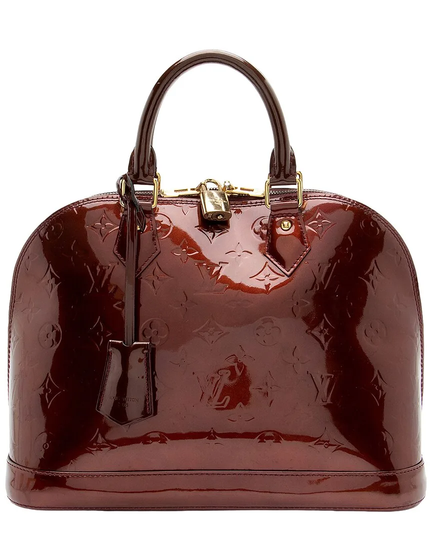 Red Vernis Leather Alma Pm Satchel (authentic Pre-Loved) by Louis Vuitton