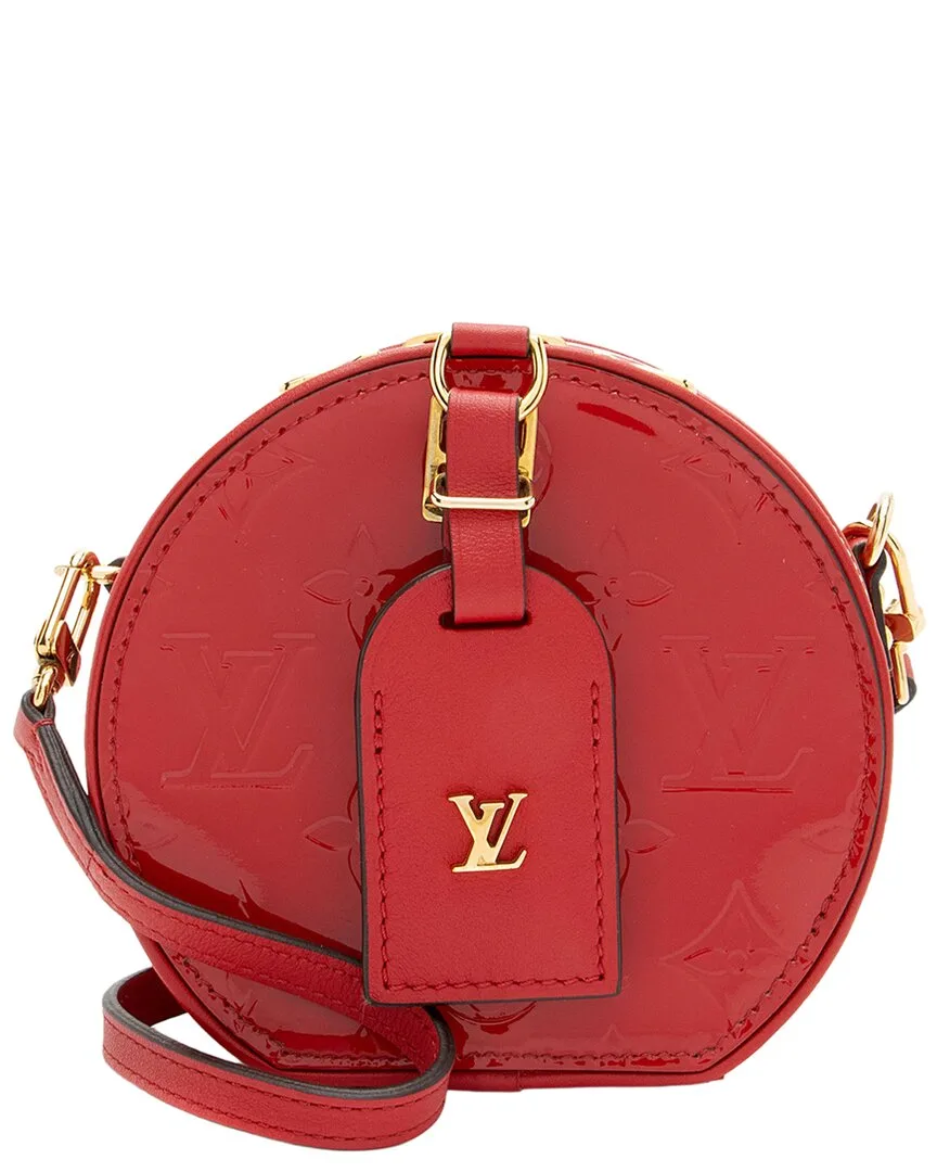 Red Leather, Vernis Leather Boite Chapeau Mini Shoulder Bag (authentic Pre-Loved) by Louis Vuitton