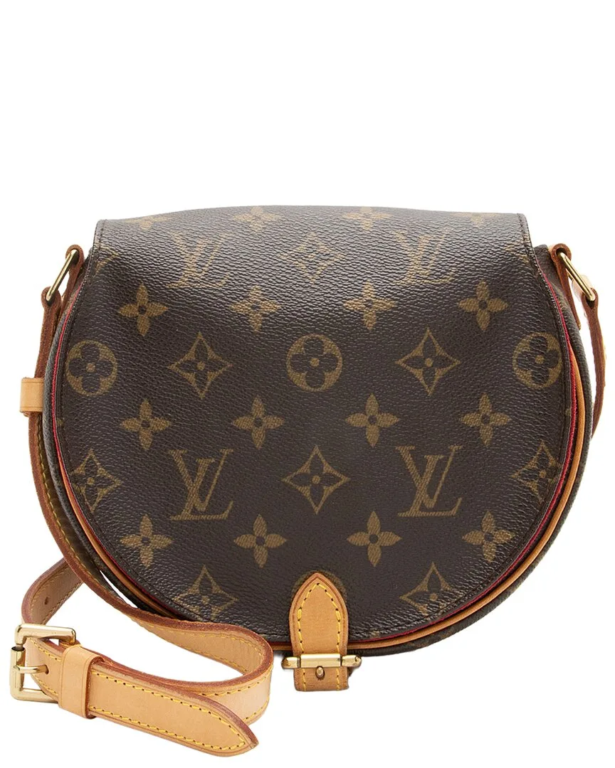 Brown Monogram Coated Canvas, Leather Vintage Tambourin Shoulder Bag (authentic Pre-Loved)