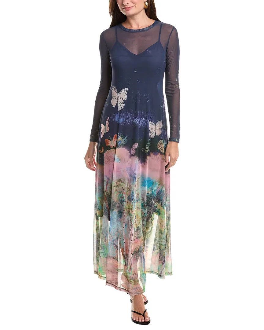 Mesh Long Sleeve Maxi Dress by Johnny Was