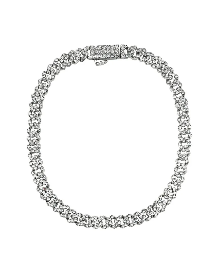 Rhodium Plated Cz Chain Bracelet by Adornia