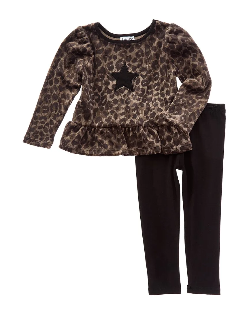 2Pc Cheetah Girl Top & Legging Set by Splendid