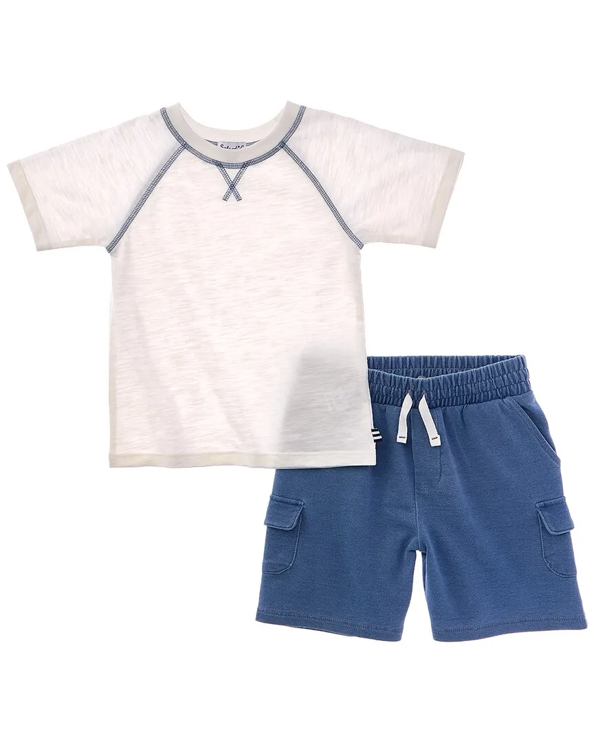 2Pc Ryan Raglan T-Shirt & Short Set by Splendid