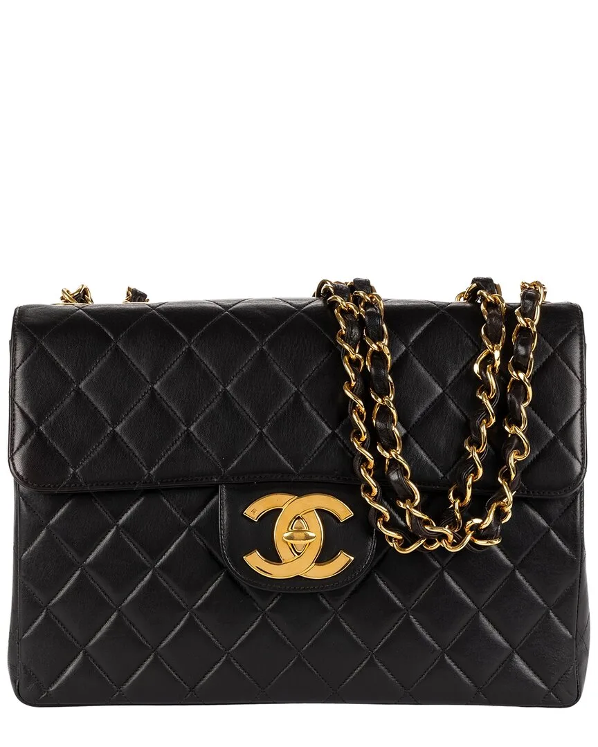 Black Smooth Quilted Leather Jumbo (authentic Pre-Loved) by CHANEL
