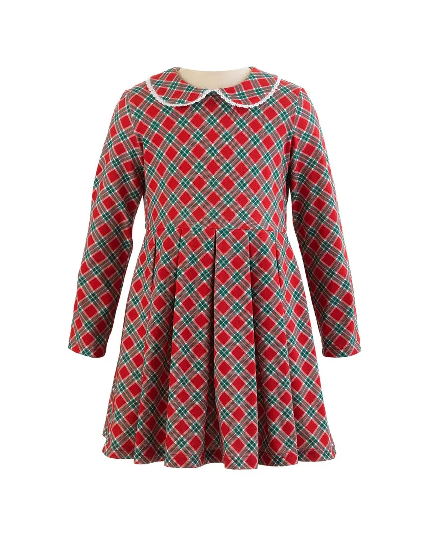 Tartan Jersey Dress by Rachel Riley