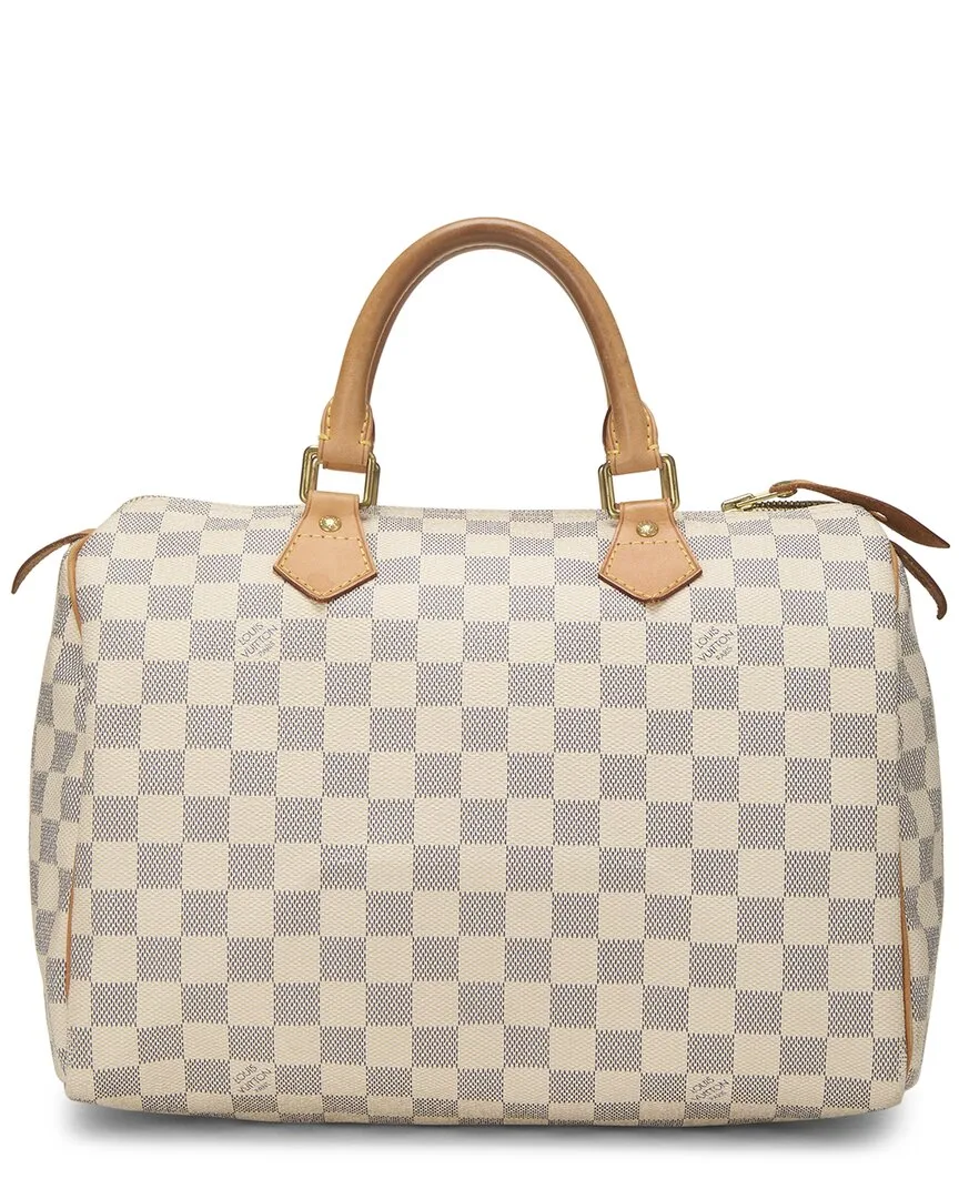 White Damier Azur Coated Canvas Speedy 30 (authentic Pre-Loved) by Louis Vuitton