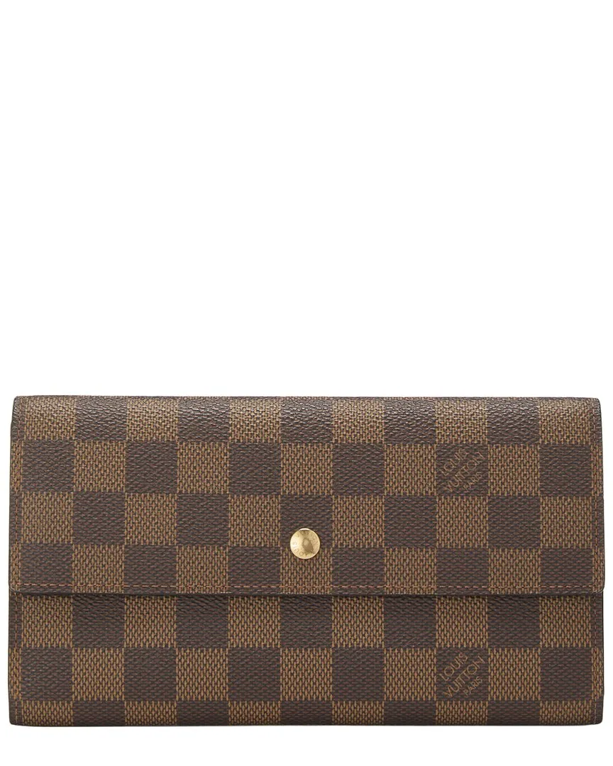 Damier Ebene Coated Canvas Porte Tresor International Wallet (authentic Pre-Loved)
