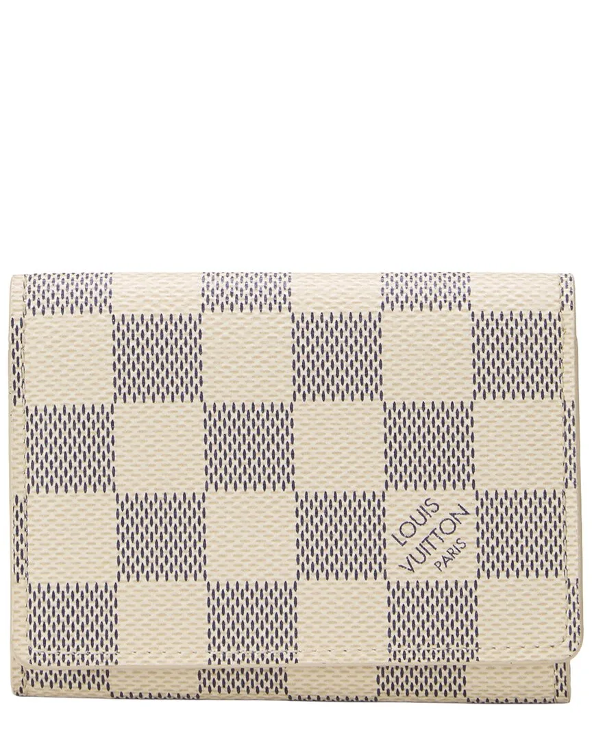 Damier Azur Coated Canvas Card Holder (authentic Pre-Loved) by Louis Vuitton