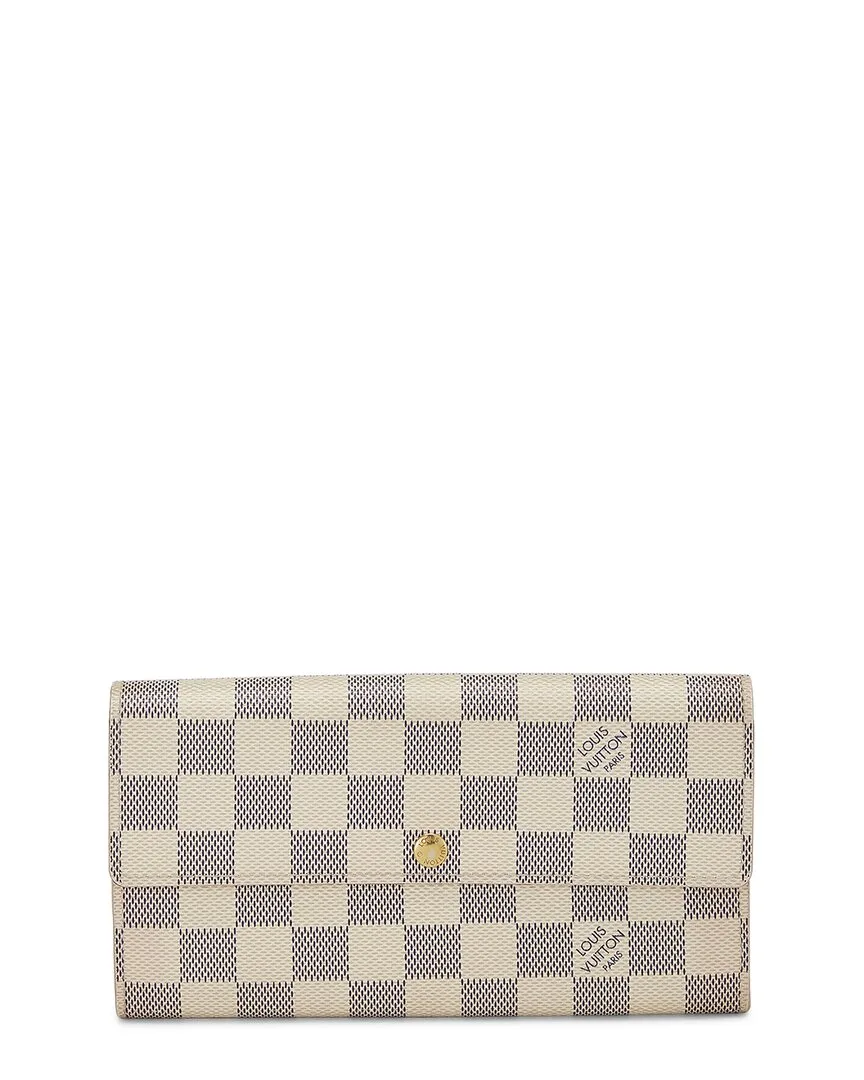 Damier Azur Coated Canvas Sarah Continental Wallet (authentic Pre-Loved)