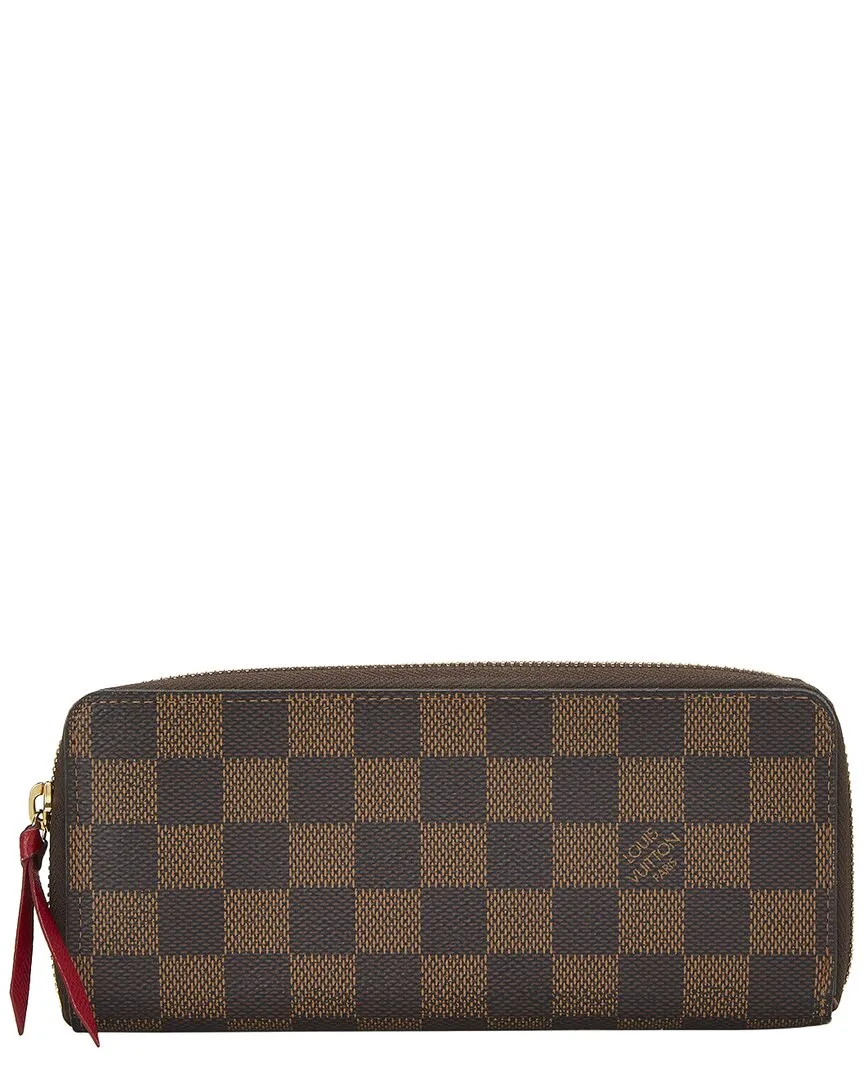 Damier Ebene Coated Canvas Clemence Wallet (authentic Pre-Loved)