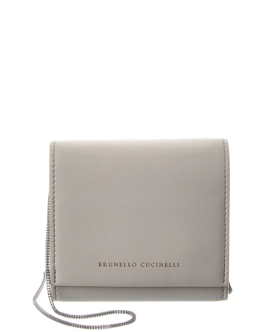 Leather Wallet on Chain by Brunello Cucinelli