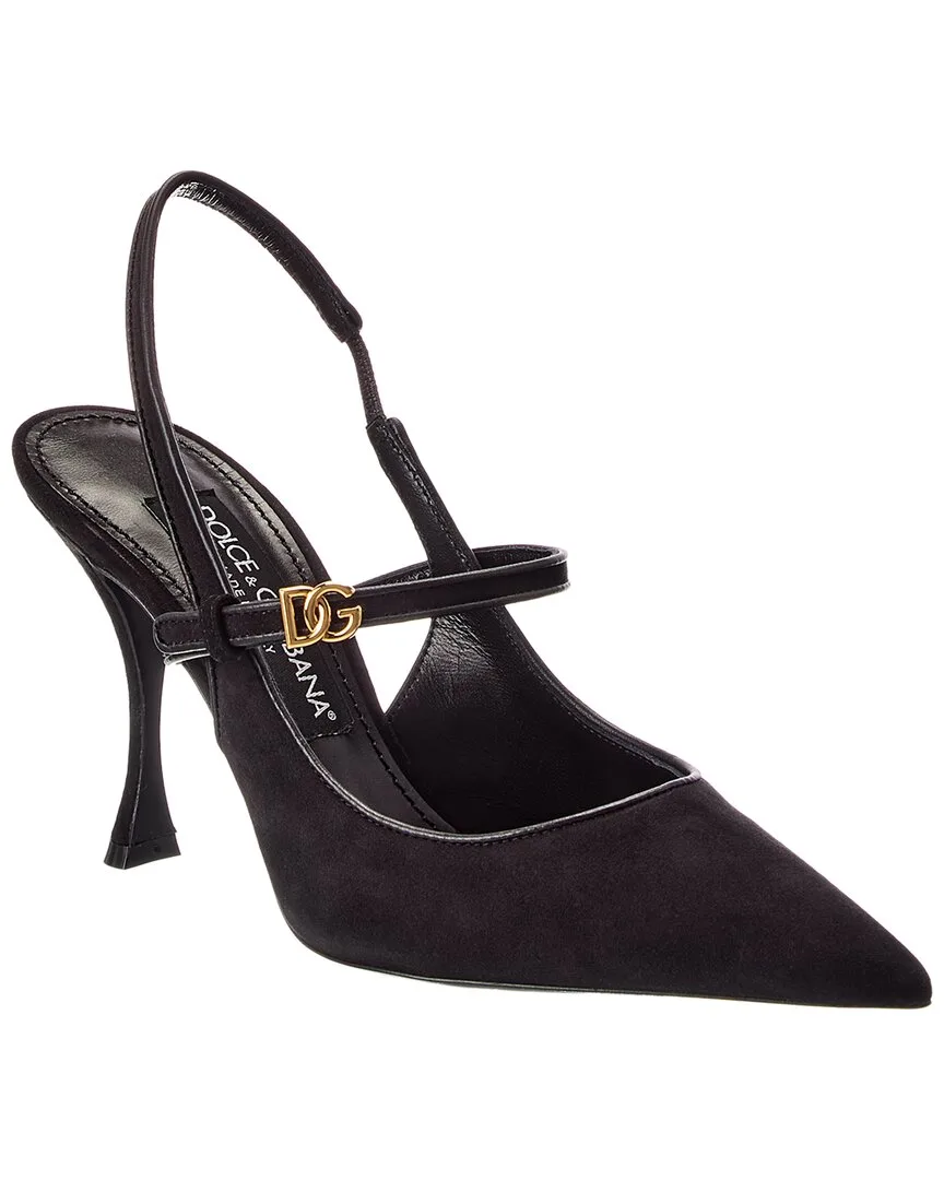 Suede & Leather Pump by Dolce & Gabbana