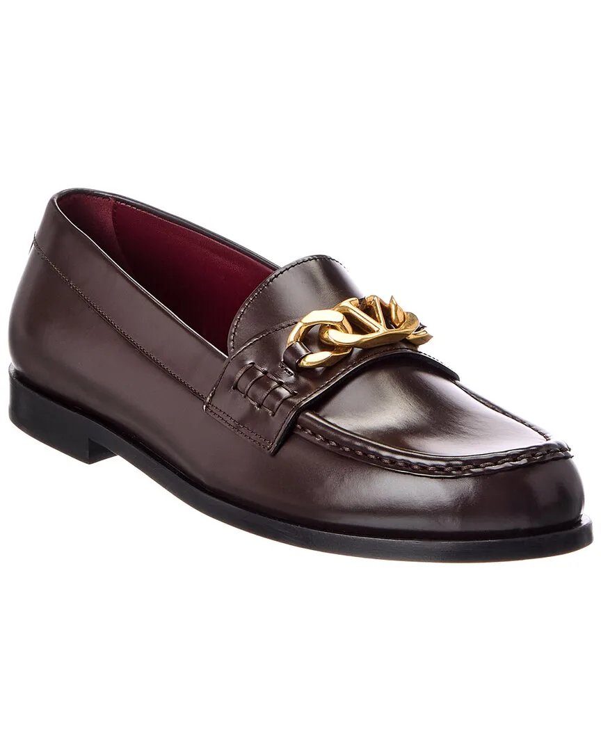Vlogo Chain Leather Loafer by Valentino