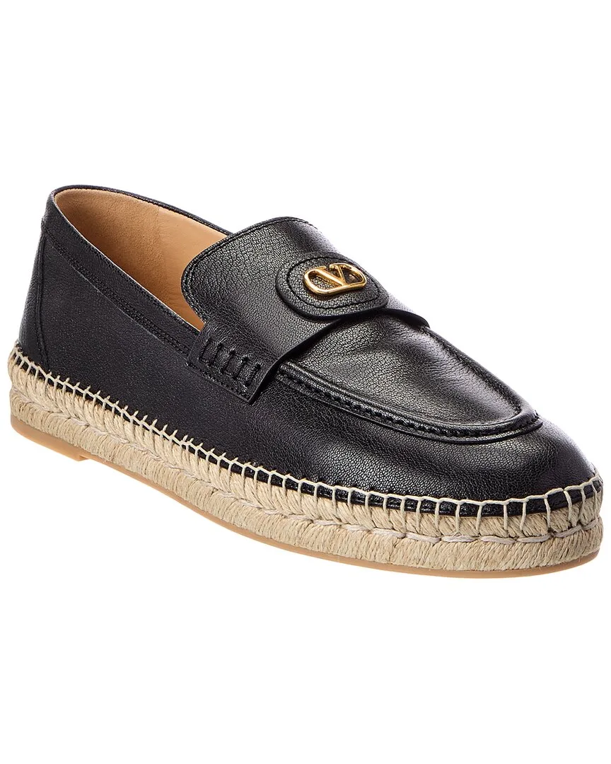 Vlogo Leather Espadrille by Valentino
