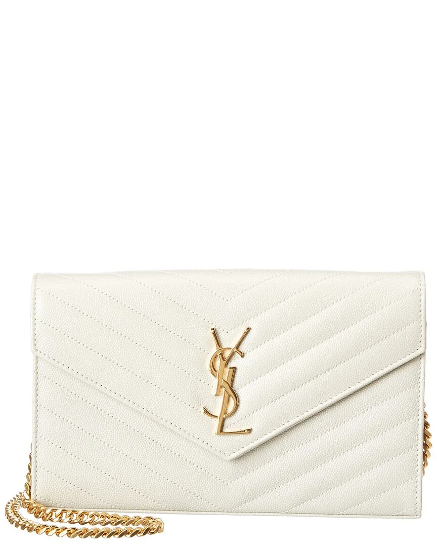 Monogram Matelasse Leather Wallet on Chain by Saint Laurent