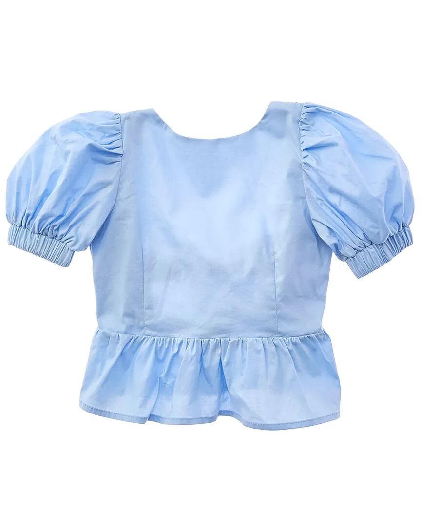 Elsa Peplum Poplin Top by Bardot