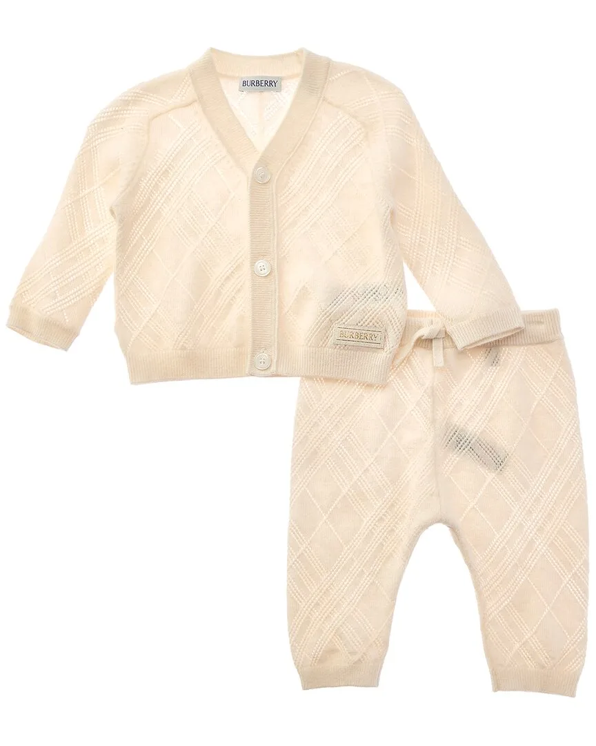 2Pc Cashmere Cardigan & Pant Set by Burberry