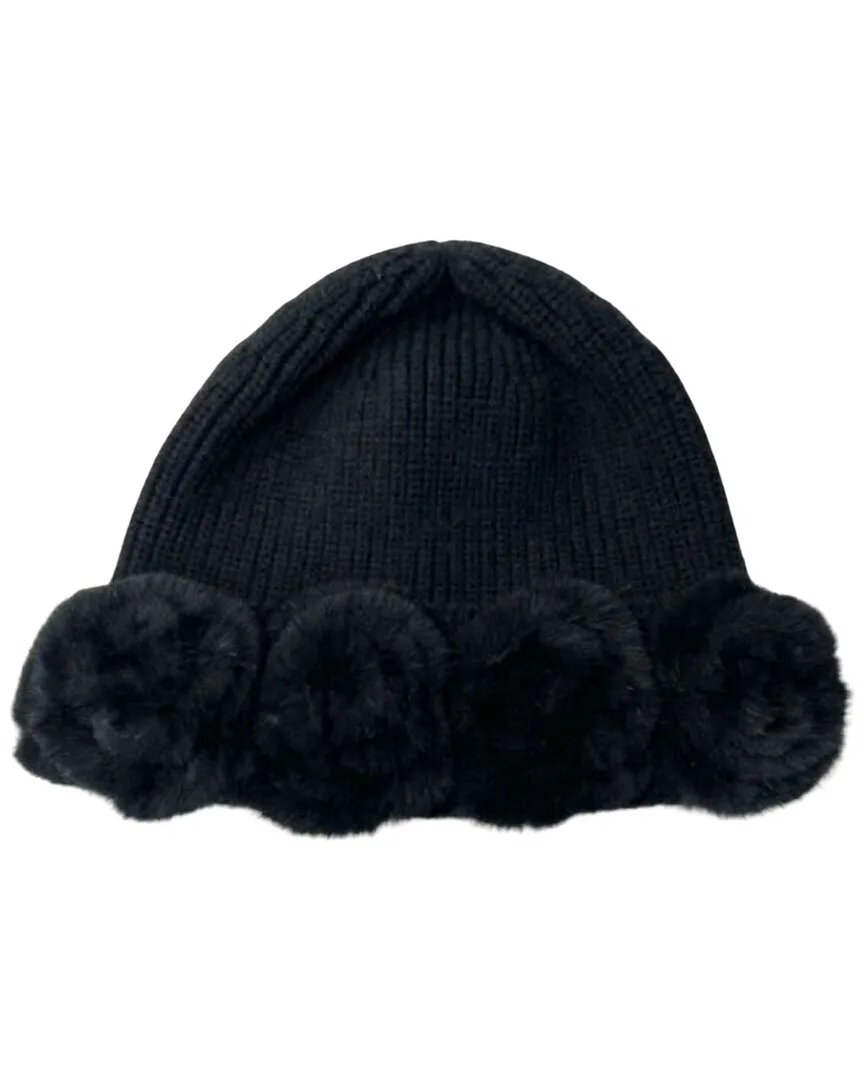 Knit Faux Fur Beanie by Marcus Adler
